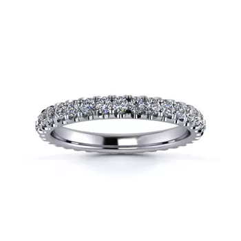 18K White Gold 2.5mm Full Micro Diamond Set Ring