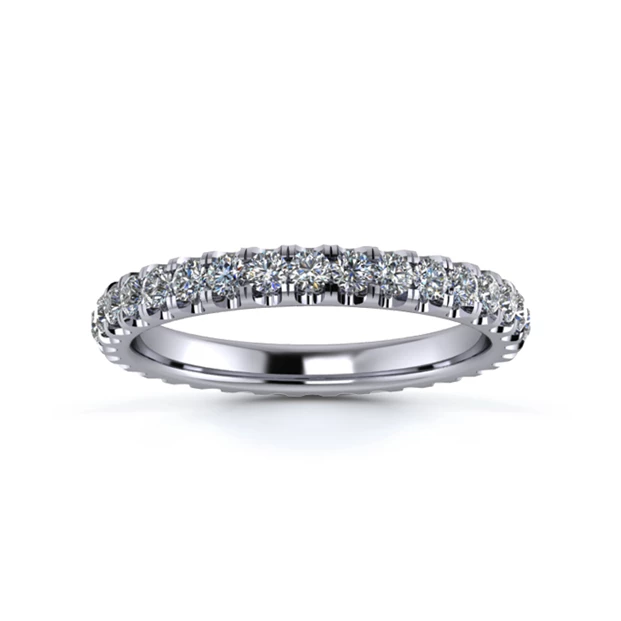 Platinum 2.5mm Full Micro Diamond Set Ring