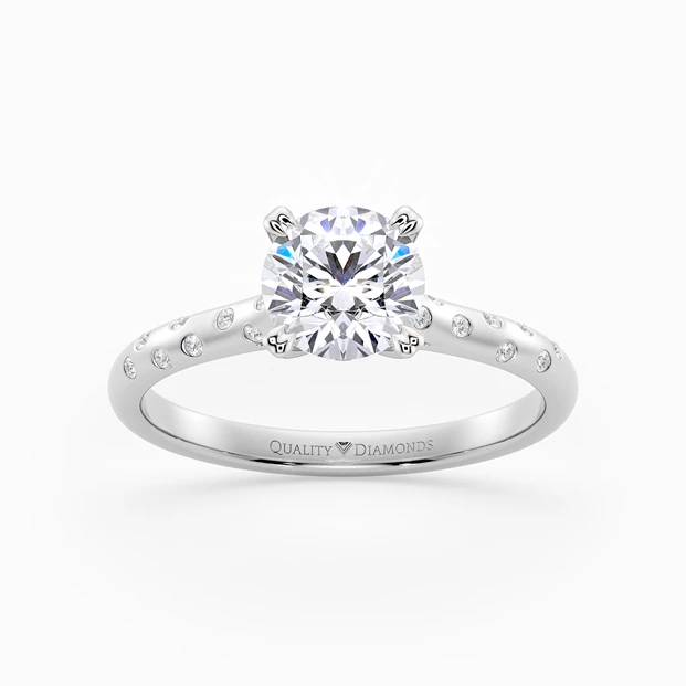 Diamond Set Round Brilliant Ettore Diamond Ring in 18K White Gold