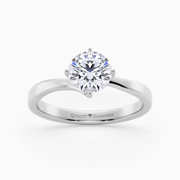 Round Brilliant Cura Diamond Ring in 9K White Gold