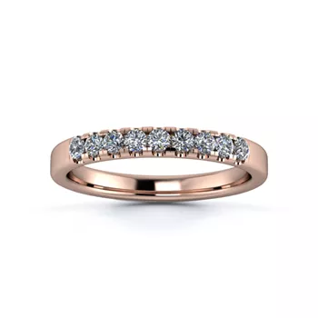 18K Rose Gold 2.5mm Quarter Micro Diamond Set Ring