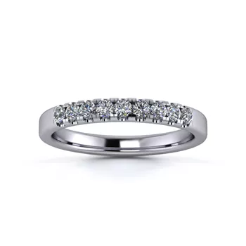 18K White Gold 2.5mm Quarter Micro Diamond Set Ring