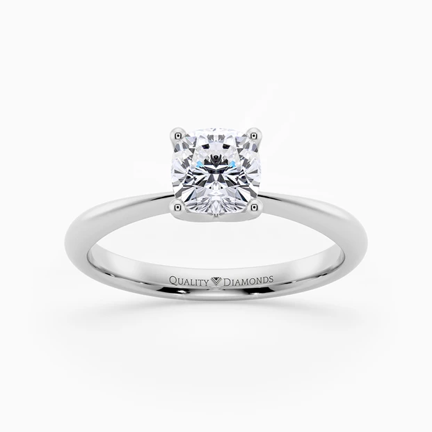 Cushion Amorette Diamond Ring in Palladium