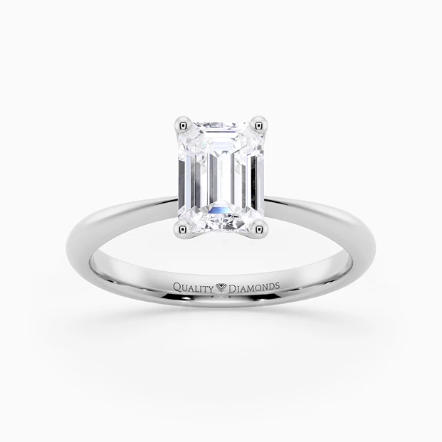 Emerald Amorette Diamond Ring in Palladium