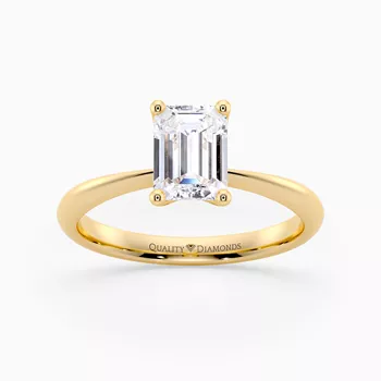 Emerald Amorette Diamond Ring in 9K Yellow Gold