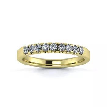 18K Yellow Gold 2.5mm Quarter Micro Diamond Set Ring