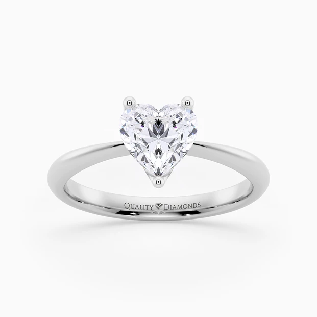 Heart Amorette Diamond Ring in Palladium