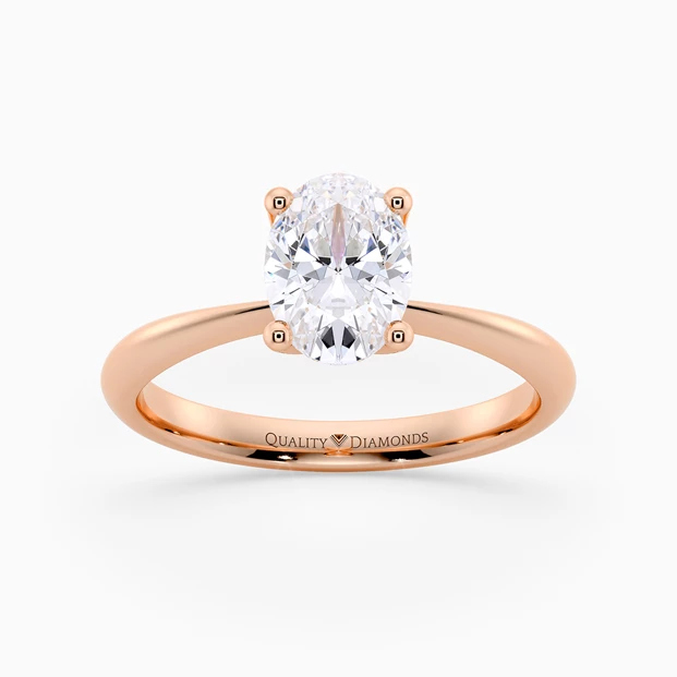 Oval Amorette Diamond Ring in 18K Rose Gold