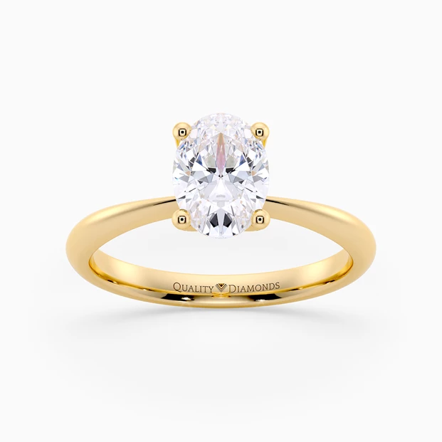 Oval Amorette Diamond Ring in 18K Yellow Gold