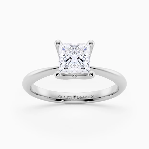 Princess Amorette Diamond Ring in Platinum