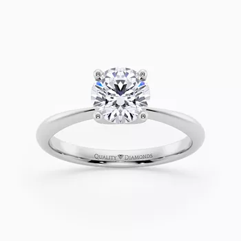 Half Carat Lab Grown Round Brilliant Solitaire Diamond Engagement Ring in Platinum 950