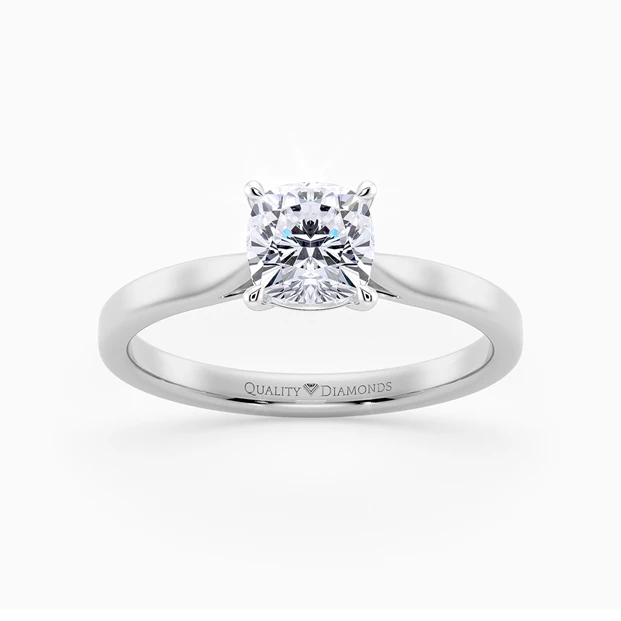 Cushion Clara Diamond Ring in 9K White Gold