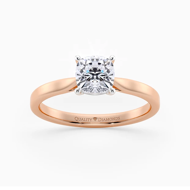 Cushion Clara Diamond Ring in 9K Rose Gold