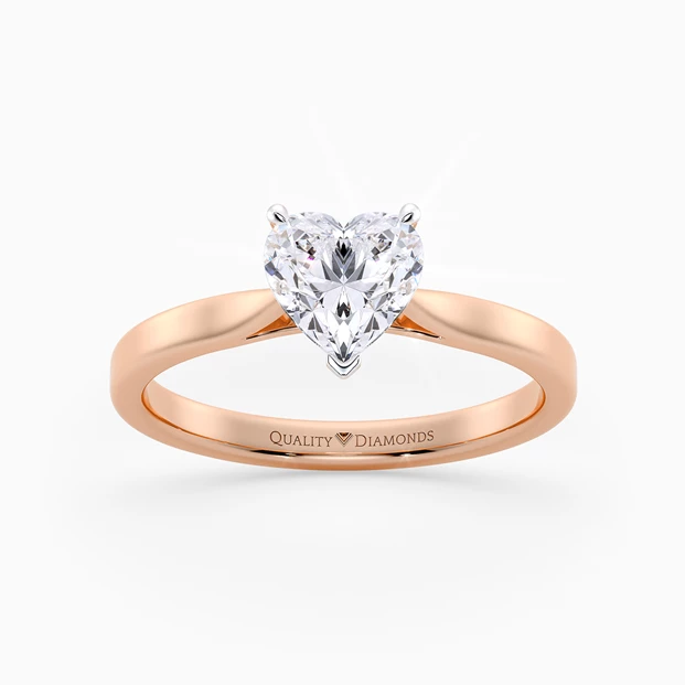 Heart Clara Diamond Ring in 9K Rose Gold