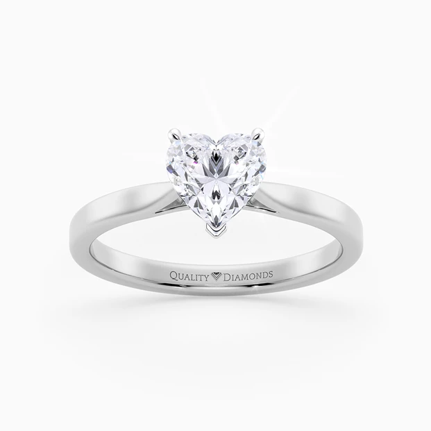 Heart Clara Diamond Ring in 9K White Gold