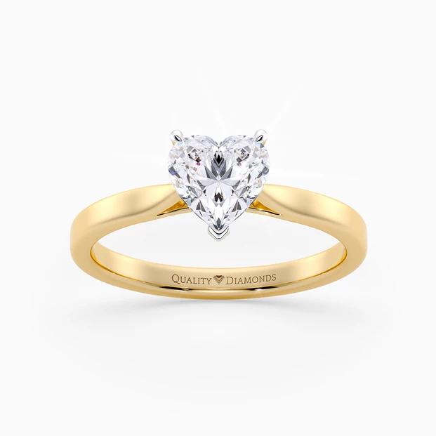 Heart Clara Diamond Ring in 9K Yellow Gold