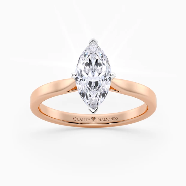 Marquise Clara Diamond Ring in 9K Rose Gold