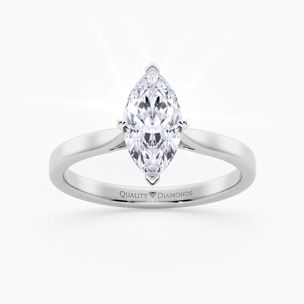 Marquise Clara Diamond Ring in 9K White Gold