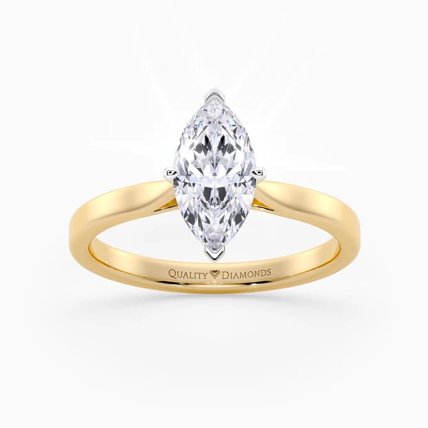 Marquise Clara Diamond Ring in 9K Yellow Gold