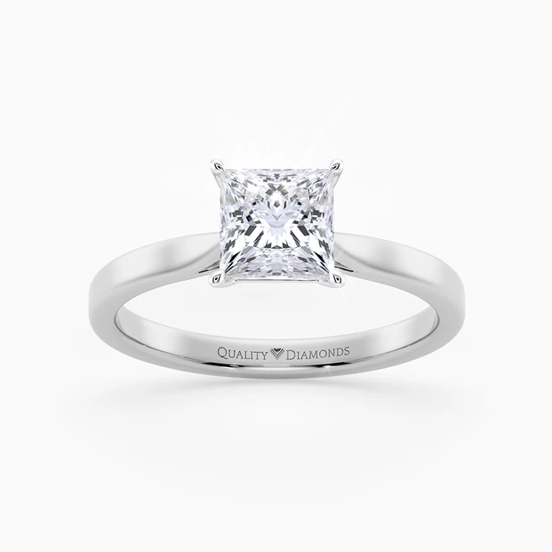 Princess Clara Diamond Ring in Palladium