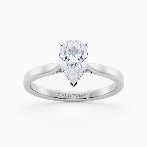 Pear Clara Diamond Ring in Palladium