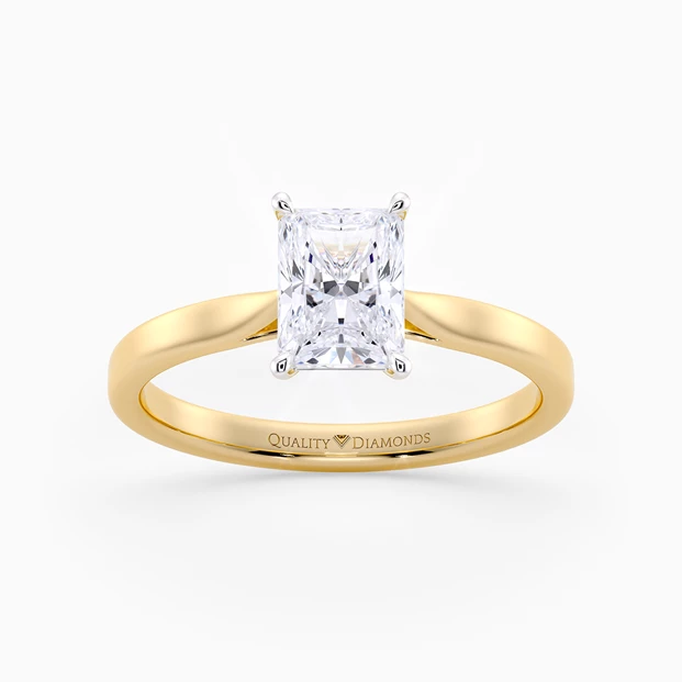 Radiant Clara Diamond Ring in 9K Yellow Gold