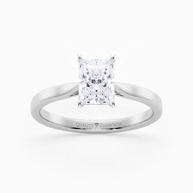 Radiant Clara Diamond Ring in 9K White Gold