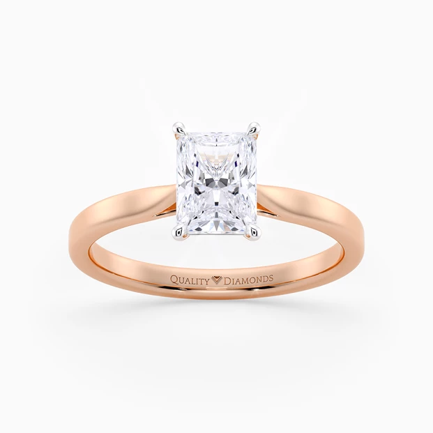 Radiant Clara Diamond Ring in 9K Rose Gold