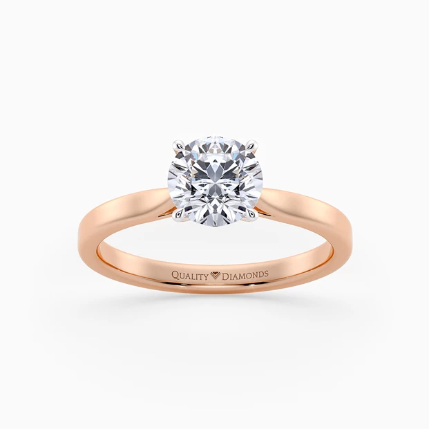 Round Brilliant Clara Diamond Ring in 9K Rose Gold