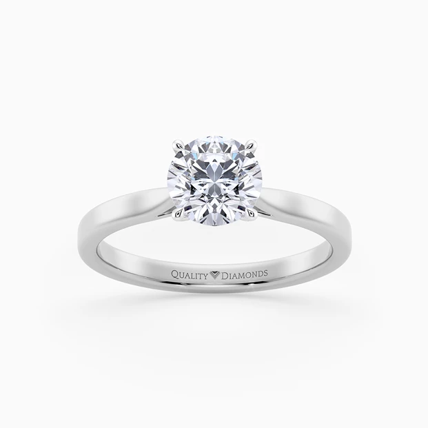 Round Brilliant Clara Diamond Ring in 9K White Gold