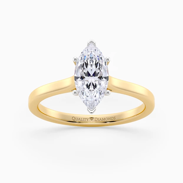 Marquise Felicita Diamond Ring in 9K Yellow Gold