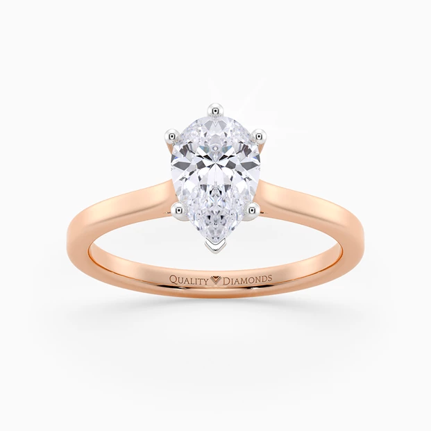 Pear Felicita Diamond Ring in 9K Rose Gold