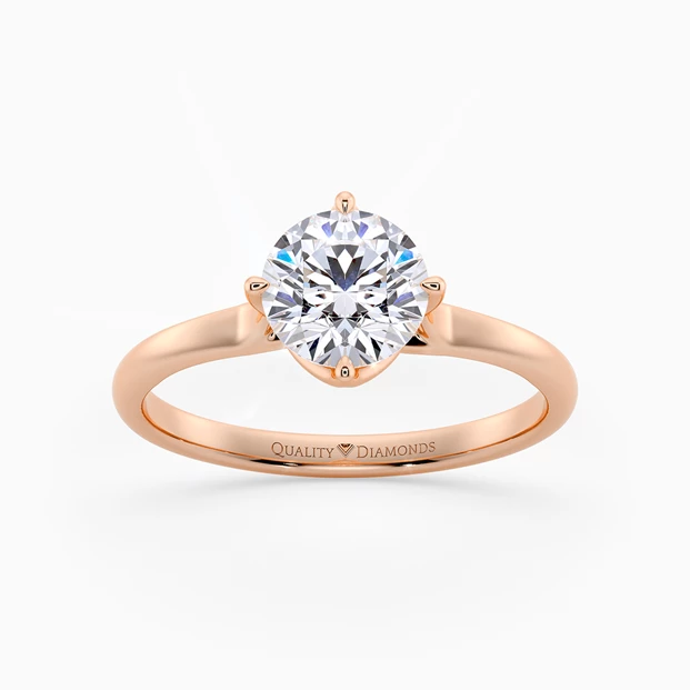Round Brilliant Promessa Diamond Ring in 9K Rose Gold