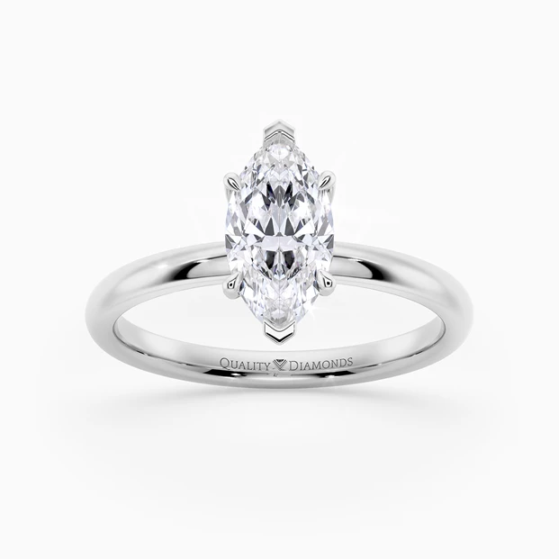 Marquise Six Claw Abbraccio Diamond Ring in Palladium