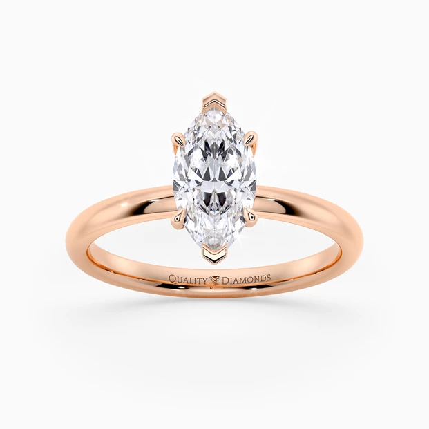 Marquise Six Claw Abbraccio Diamond Ring in 9K Rose Gold
