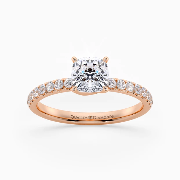 Diamond Set Cushion Abbracio Diamond Ring in 9K Rose Gold