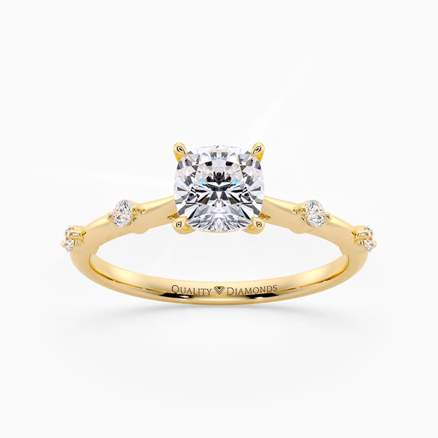 Diamond Set Cushion Carys Diamond Ring in 18K Yellow Gold