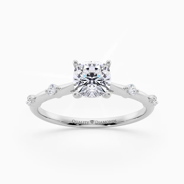 Diamond Set Cushion Carys Diamond Ring in Palladium