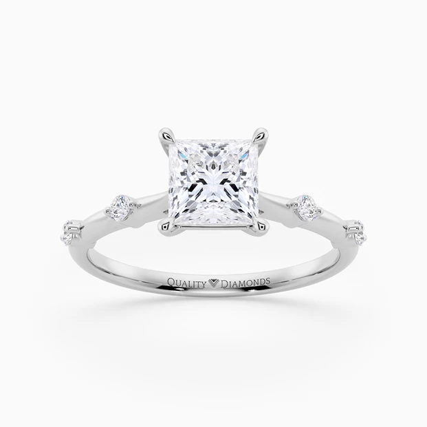 Diamond Set Princess Carys Diamond Ring in Palladium