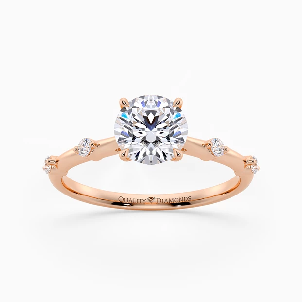 Diamond Set Round Brilliant Carys Diamond Ring in 9K Rose Gold
