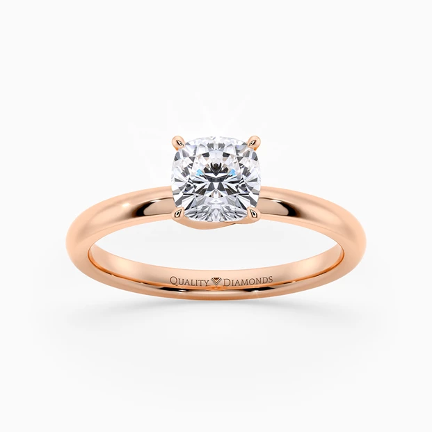 Cushion Abbraccio Diamond Ring in 9K Rose Gold
