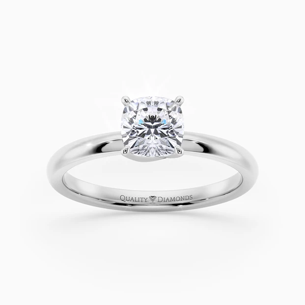 Cushion Abbraccio Diamond Ring in 9K White Gold