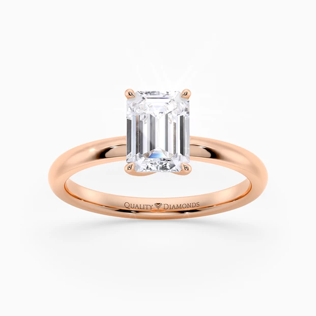 Emerald Abbraccio Diamond Ring in 18K Rose Gold