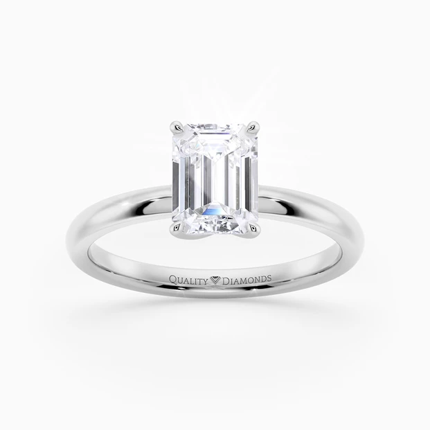 Emerald Abbraccio Diamond Ring in Palladium