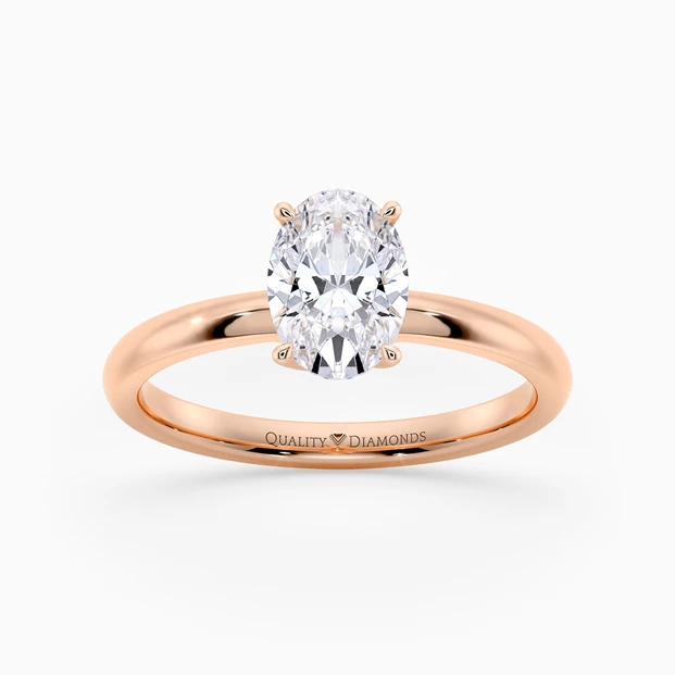 Oval Abbraccio Diamond Ring in 9K Rose Gold