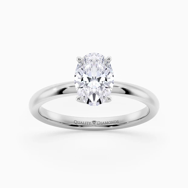 Oval Abbraccio Diamond Ring in 18K White Gold