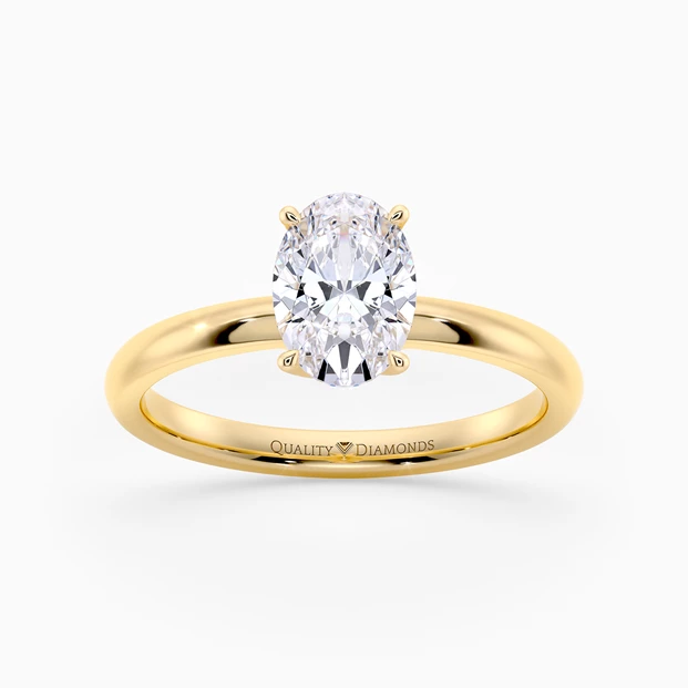 Oval Abbraccio Diamond Ring in 9K Yellow Gold