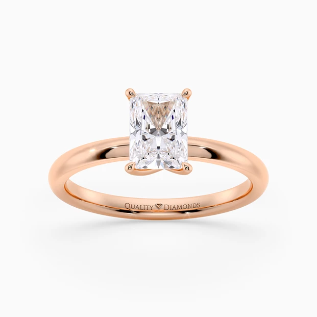 Radiant Abbraccio Diamond Ring in 9K Rose Gold
