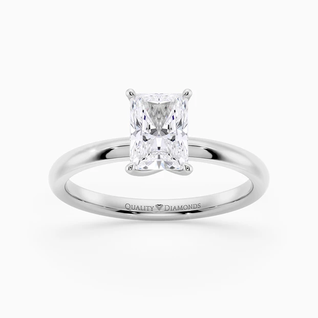 Radiant Abbraccio Diamond Ring in 9K White Gold