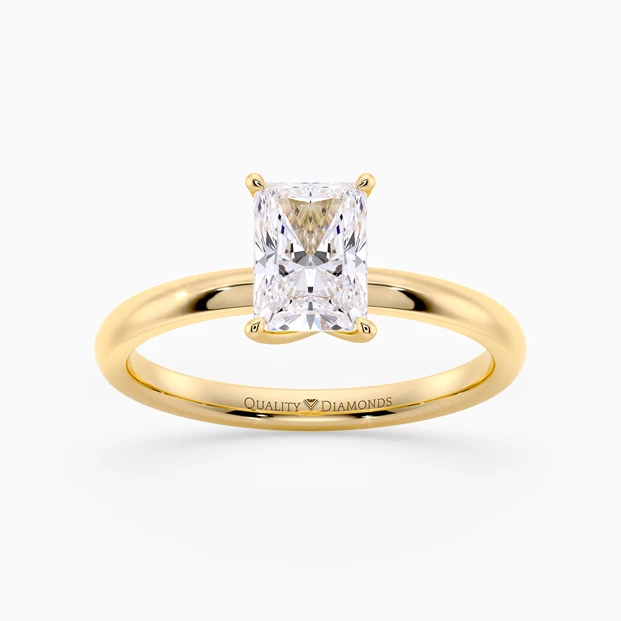 Radiant Abbraccio Diamond Ring in 9K Yellow Gold